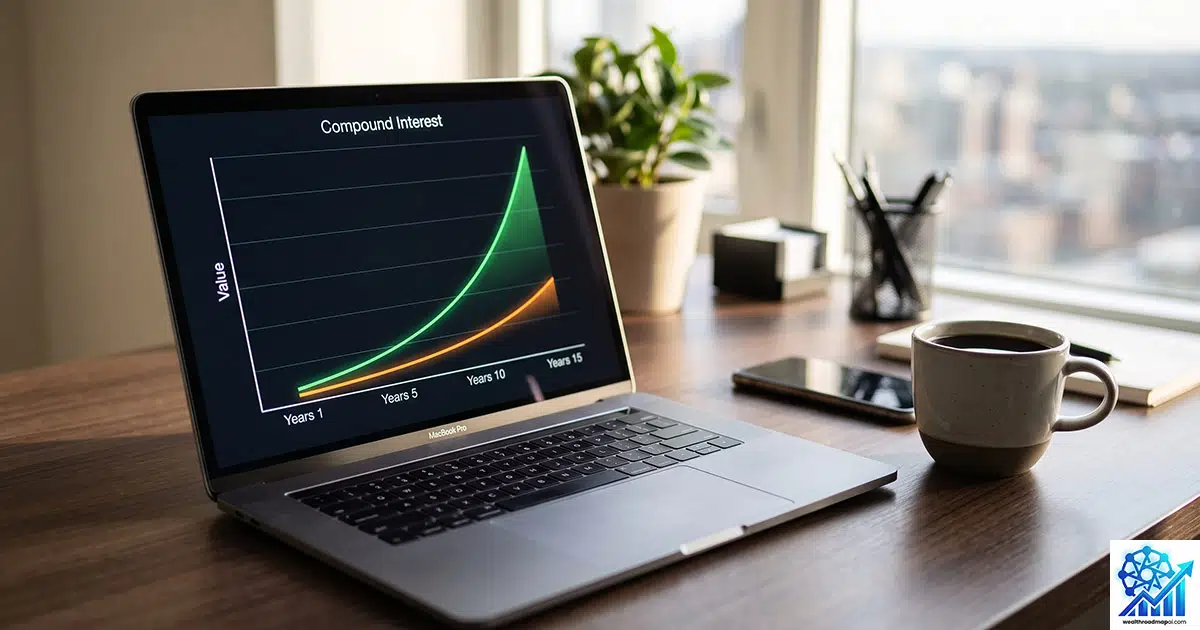 Wealth Roadmap AI smart investment tools and compound interest growth chart